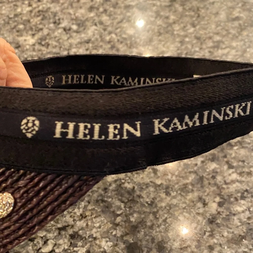 Helen Kaminski Dark Brown Raffia Bianca Visor - Picture 6 of 8